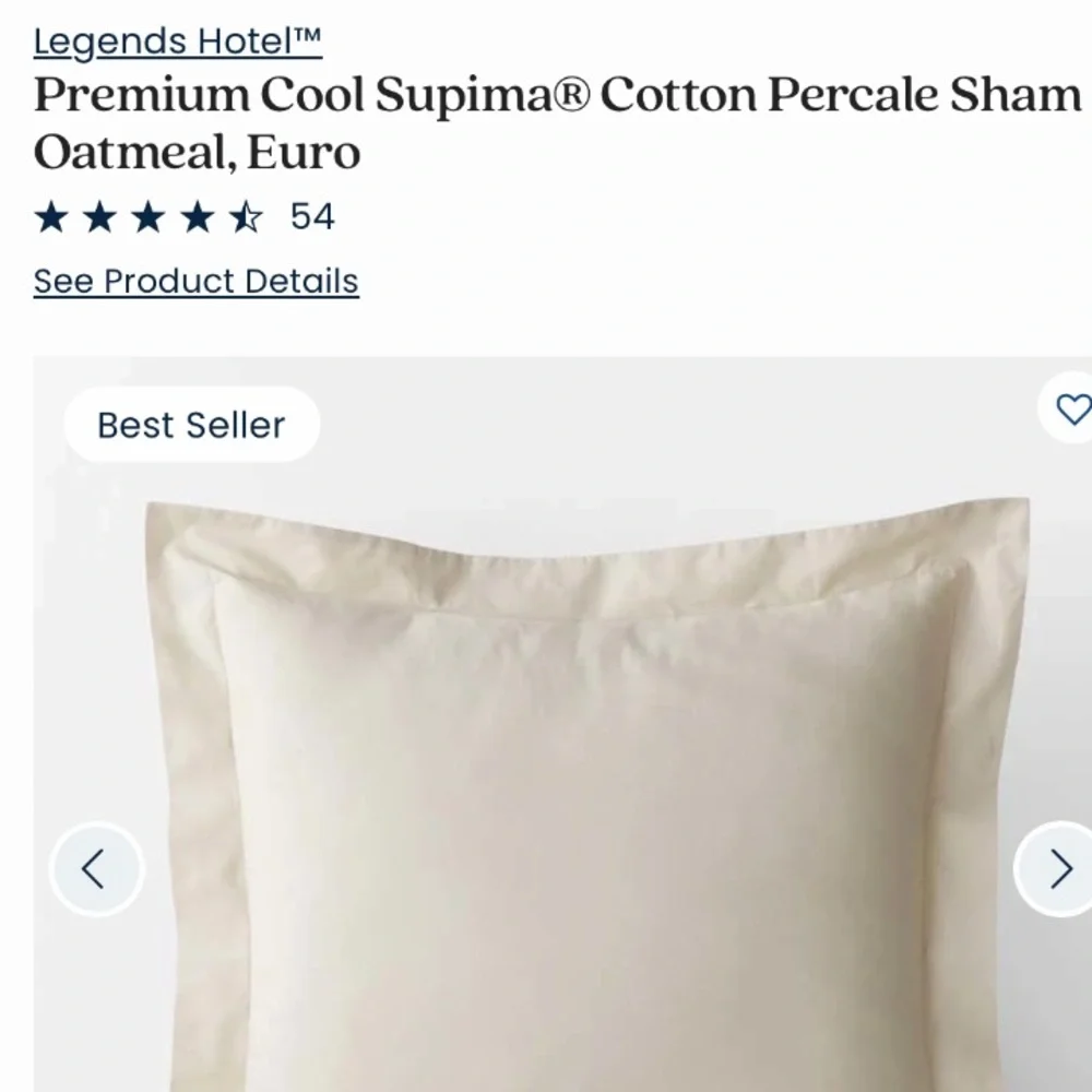 The Company Store Legends Hotel Euro Shams in Oatmeal